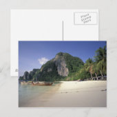 Carte Postale Thaïlande, mer d'Andaman, île de Ko Phi Phi, plage (Devant / Derrière)