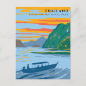 Carte Postale Thaïlande Parc national Khao Sok Voyage Art Déco (Devant)