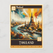 Carte Postale Thaïlande | Peinture Vintage (Devant)