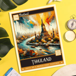 Carte Postale Thaïlande   Peinture Vintage