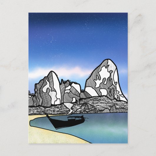 Carte Postale Thaïlande Scène de plage tropicale (Devant)