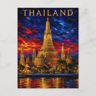 Carte Postale Thaïlande : Souvenir artistique du coucher de sole