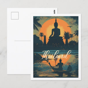 Carte Postale Thaïlande Vintage célèbre Travel Place