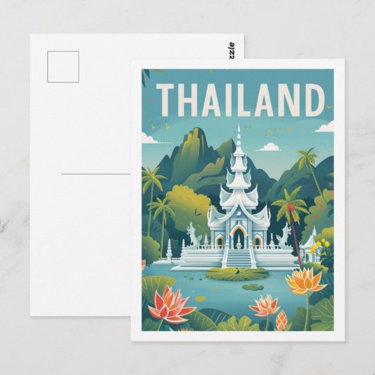 Carte Postale Thaïlande Vintage célèbre Travel Place (Devant / Derrière)