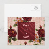 Carte postale Thaks avec fleurs (Devant / Derrière)