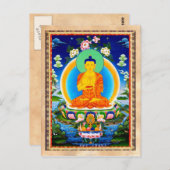 Carte Postale Thangka oriental cool Prabhutaratna Bouddha (Devant / Derrière)