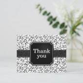Carte Postale Thank You 35 Number Pattern Black/White (Debout devant)