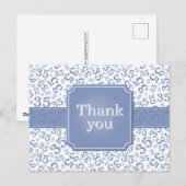 Carte Postale Thank You 35 Number Pattern Blue/White (Devant / Derrière)