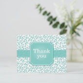 Carte Postale Thank You 35 Number Pattern Teal/White (Debout devant)