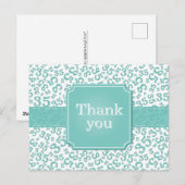 Carte Postale Thank You 35 Number Pattern Teal/White (Devant / Derrière)