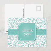 Carte Postale Thank You 55 Number Pattern Teal/White (Devant / Derrière)