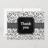Carte Postale Thank You 65 Number Pattern Black/White (Devant / Derrière)