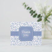 Carte Postale Thank You 65 Number Pattern Blue/White (Debout devant)