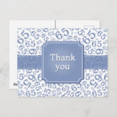 Carte Postale Thank You 65 Number Pattern Blue/White (Devant / Derrière)