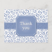 Carte Postale Thank You 65 Number Pattern Blue/White (Devant)