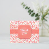 Carte Postale Thank You 65 Number Pattern Coral/White (Debout devant)