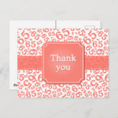 Carte Postale Thank You 65 Number Pattern Coral/White (Devant / Derrière)