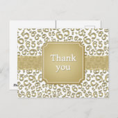 Carte Postale Thank You 65 Number Pattern Gold/White (Devant / Derrière)