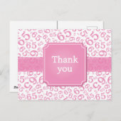 Carte Postale Thank You 65 Number Pattern Pink/White (Devant / Derrière)