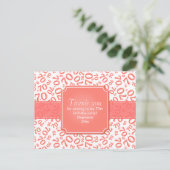 Carte Postale Thank You 70th Birthday Number Pattern Coral/White (Debout devant)