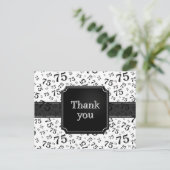 Carte Postale Thank You 75 Number Pattern Black/White Postcard (Debout devant)