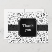 Carte Postale Thank You 75 Number Pattern Black/White Postcard (Devant / Derrière)