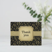 Carte Postale Thank You 75 Number Pattern Gold/Black (Debout devant)
