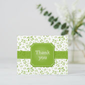 Carte Postale Thank You 75 Number Pattern Green/White Postcard (Debout devant)