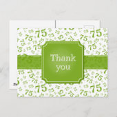 Carte Postale Thank You 75 Number Pattern Green/White Postcard (Devant / Derrière)