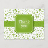 Carte Postale Thank You 75 Number Pattern Green/White Postcard (Devant)
