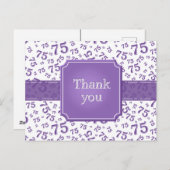 Carte Postale Thank You 75 Number Pattern Purple/White (Devant / Derrière)