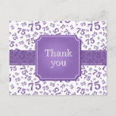 Carte Postale Thank You 75 Number Pattern Purple/White (Devant)