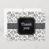 Carte Postale Thank You 85 Number Pattern Black/White (Devant / Derrière)