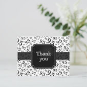 Carte Postale Thank You 95 Number Pattern Black/White (Debout devant)