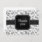 Carte Postale Thank You 95 Number Pattern Black/White (Devant / Derrière)