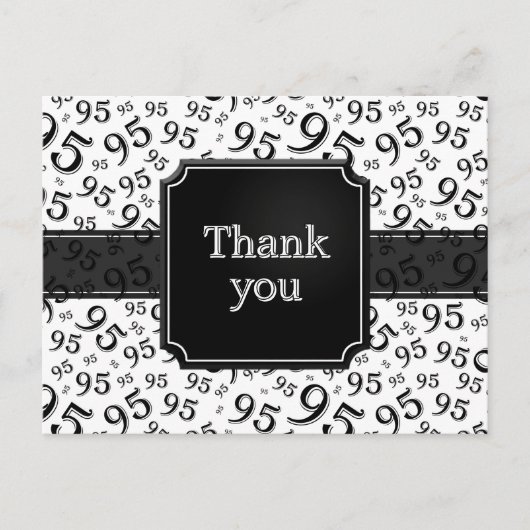Carte Postale Thank You 95 Number Pattern Black/White (Devant)