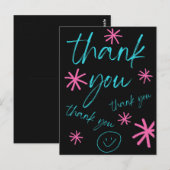 CARTE POSTALE THANK YOU CARD SMILEY FACE (Devant / Derrière)