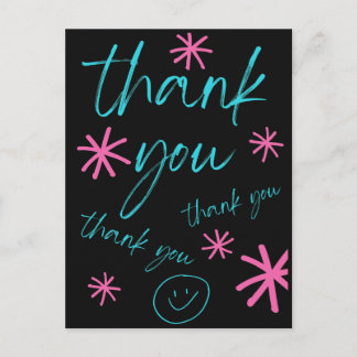 CARTE POSTALE THANK YOU CARD SMILEY FACE