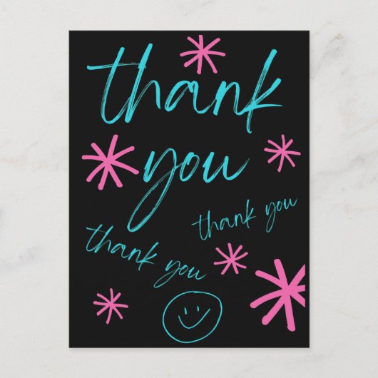 CARTE POSTALE THANK YOU CARD SMILEY FACE (Devant)