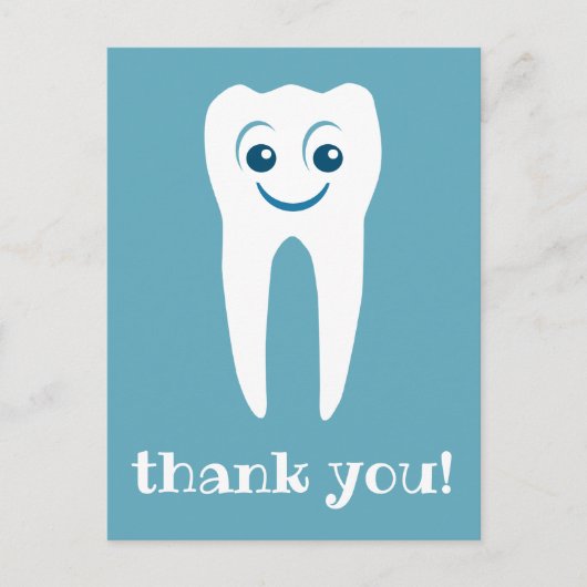 Carte Postale thank you dentist smiling tooth postcard (Devant)