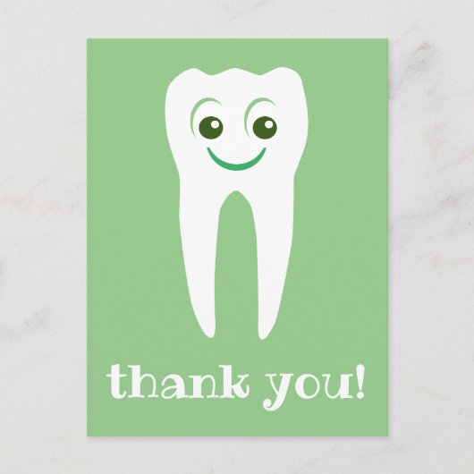 Carte Postale thank you dentist smiling tooth postcard (Devant)