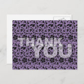 Carte Postale Thank You Floral Pattern Postcard Purple (Devant / Derrière)