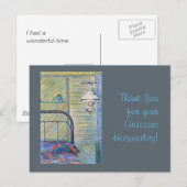 Carte Postale Thank You for your Gracious Hospitality Template (Devant / Derrière)