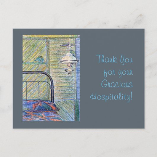 Carte Postale Thank You for your Gracious Hospitality Template (Devant)