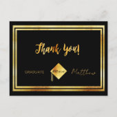 Carte Postale Thank you graduation black gold (Devant)