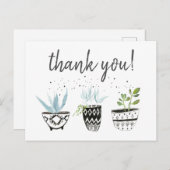 Carte Postale Thank you hipster cactus (Devant / Derrière)