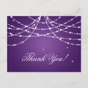 Carte Postale Thank You Note Sparkling String Purple