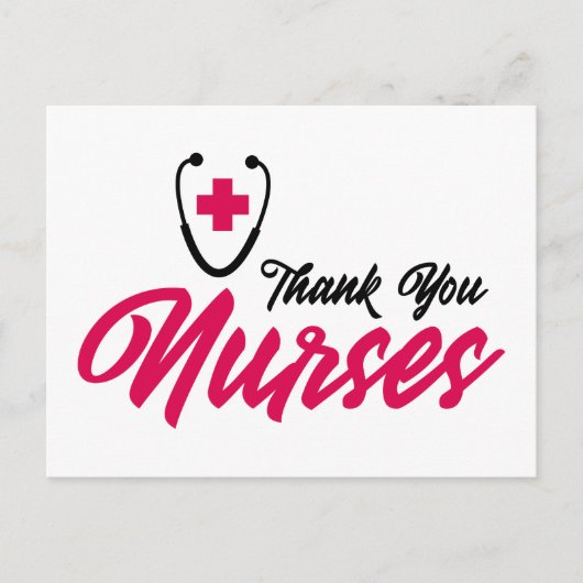 Carte Postale Thank You Nurses | Pink (Devant)