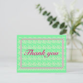 Carte Postale Thank you ~ribbon heart light green~ (Debout devant)