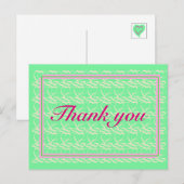 Carte Postale Thank you ~ribbon heart light green~ (Devant / Derrière)